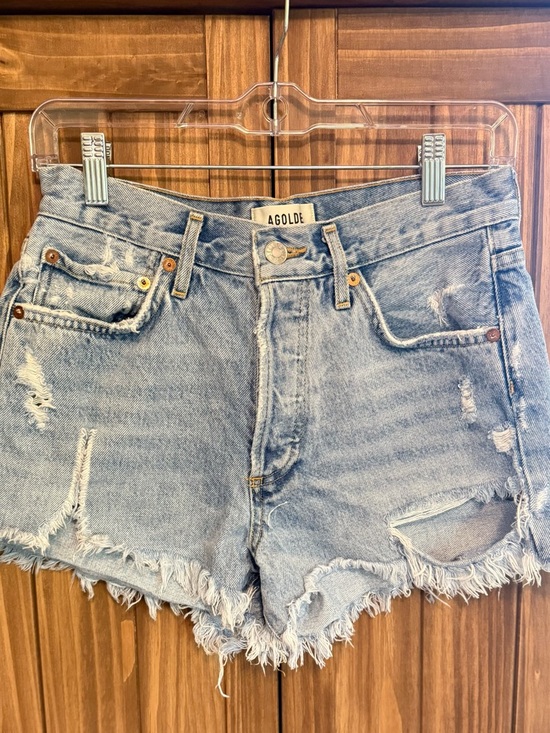 Agolde Pants - AGOLDE Parker Vintage Cut Off Shorts 26 Light Wash Distressed High Rise Denim